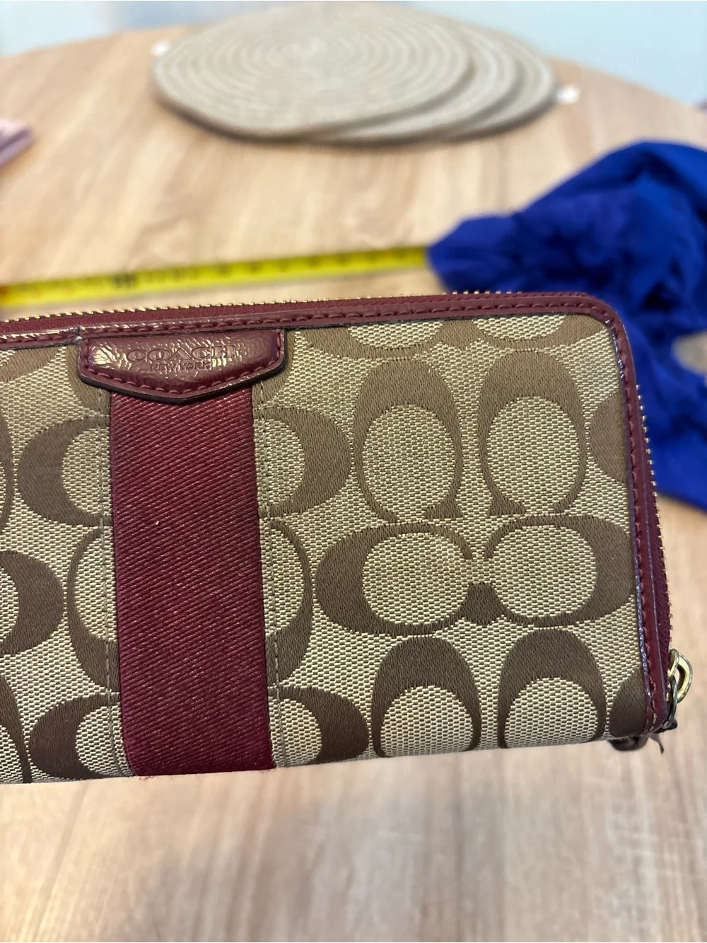Coach signature jacquard canvas accordian Wallet